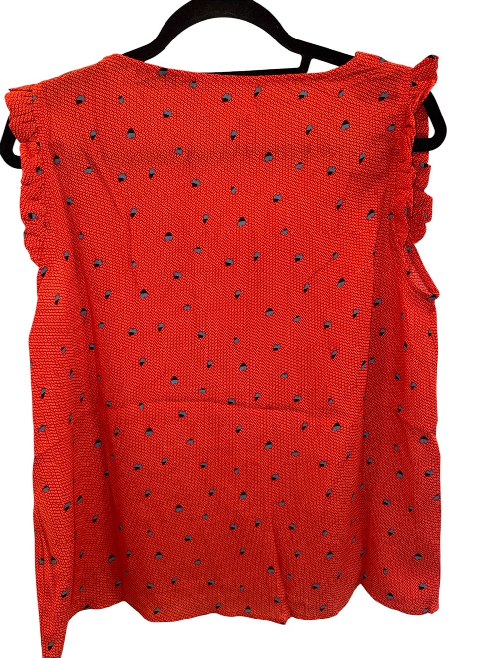 Rust Dot Ruffle-Sleeve Tank Top - Picture 4 of 8